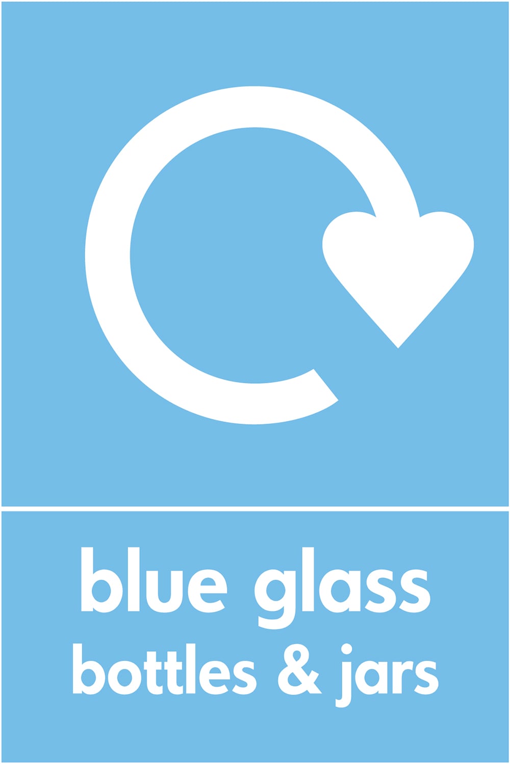 Signage: Blue Glass Bottles & Jars (GLAS0020)