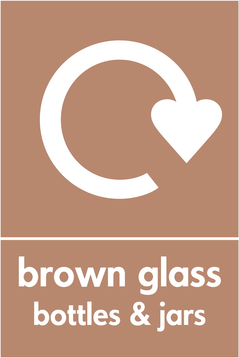 Signage: Brown Glass Bottles & Jars (GLAS0023)