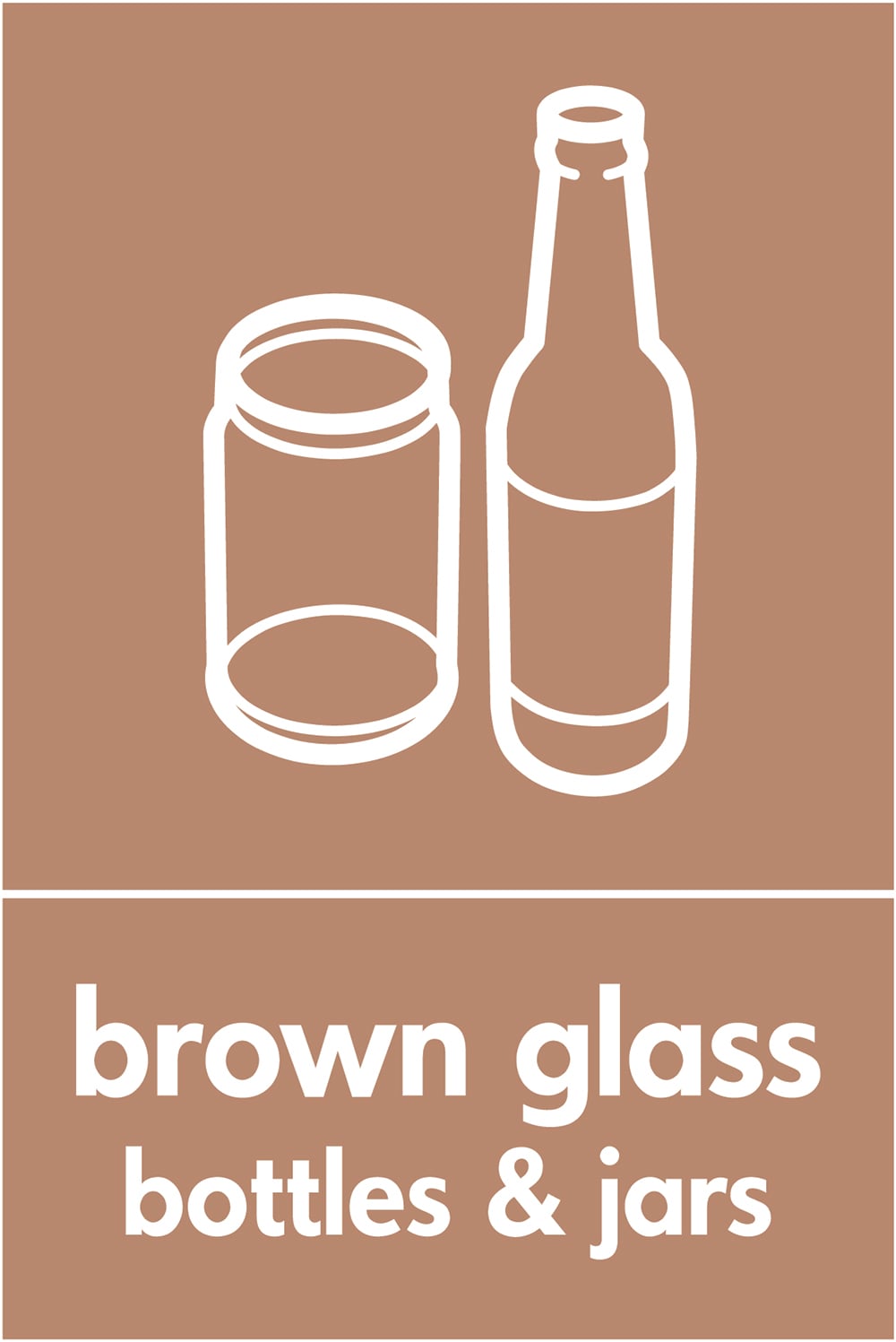 Signage: Brown Glass Bottles & Jars (GLAS0025)