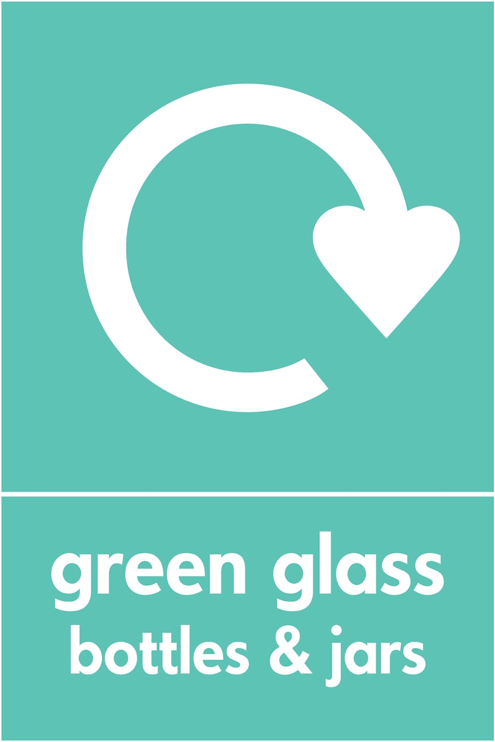 Signage: Green Glass Bottles & Jars (GLAS0033)