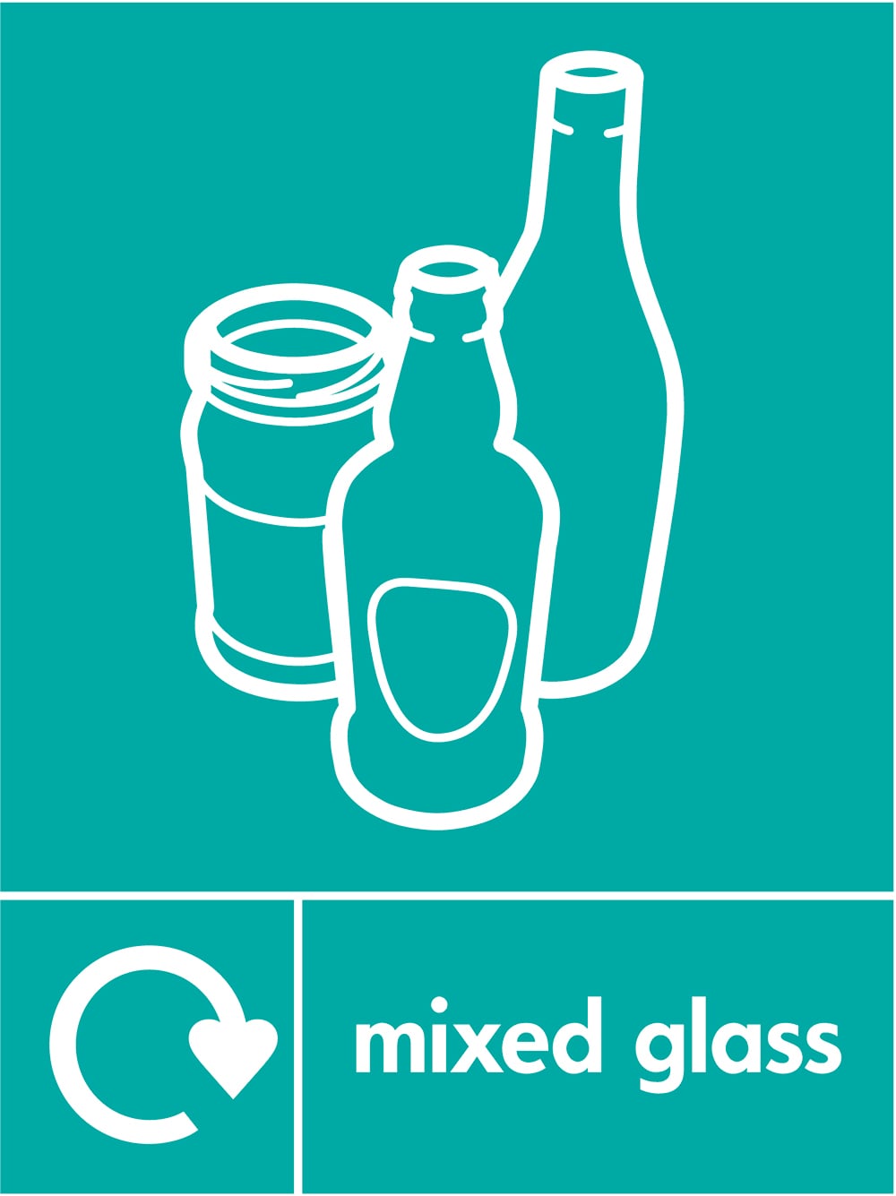 Signage: Mixed Glass Recycling (GLAS0037)