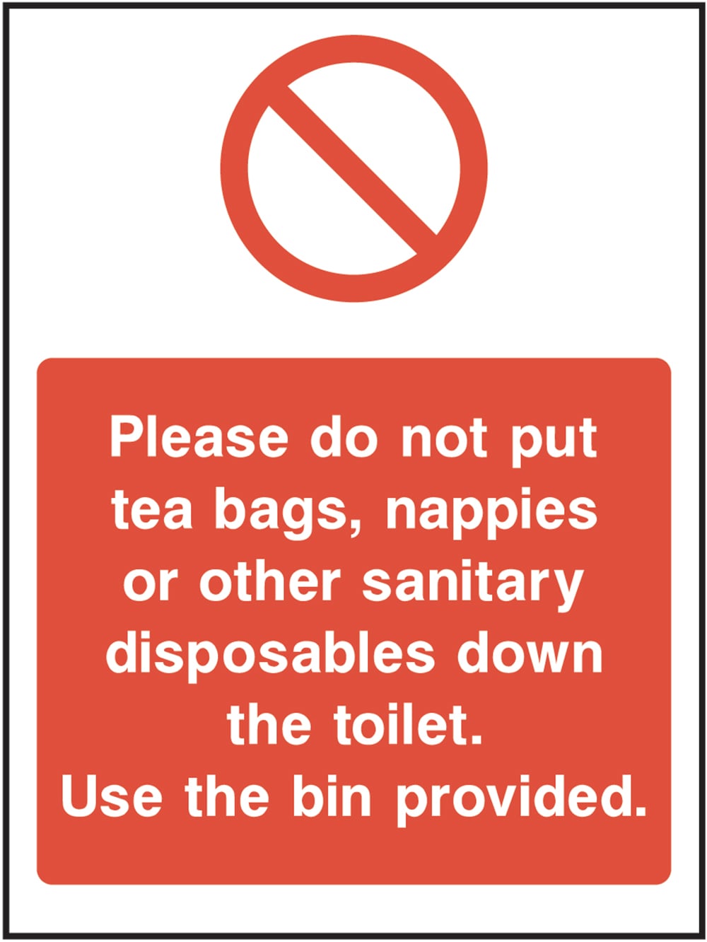 Signage: Do Not Flush Sanitary Items (HOTE0017)