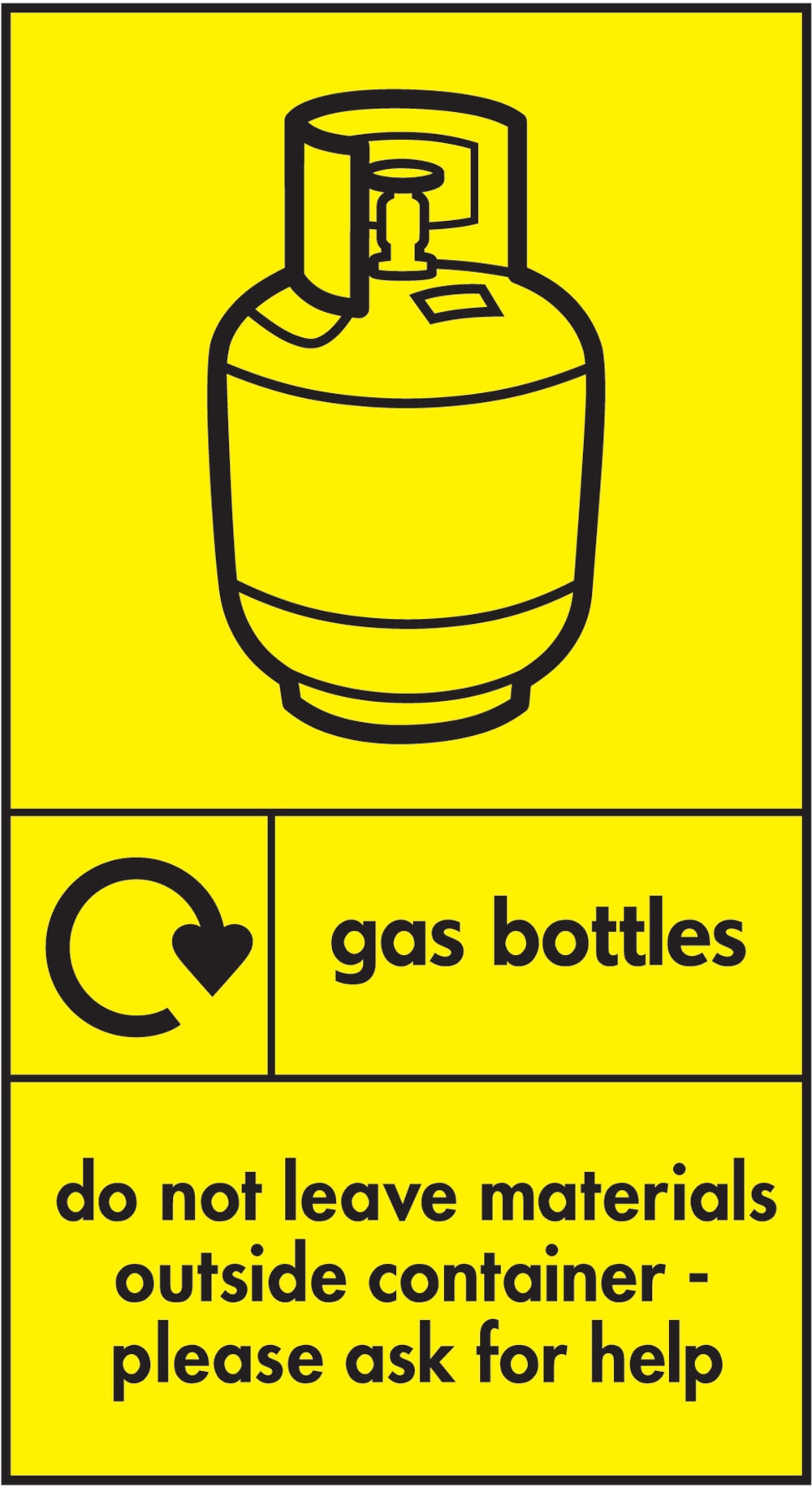 Signage: Gas Bottles Notice (HAZA0012)