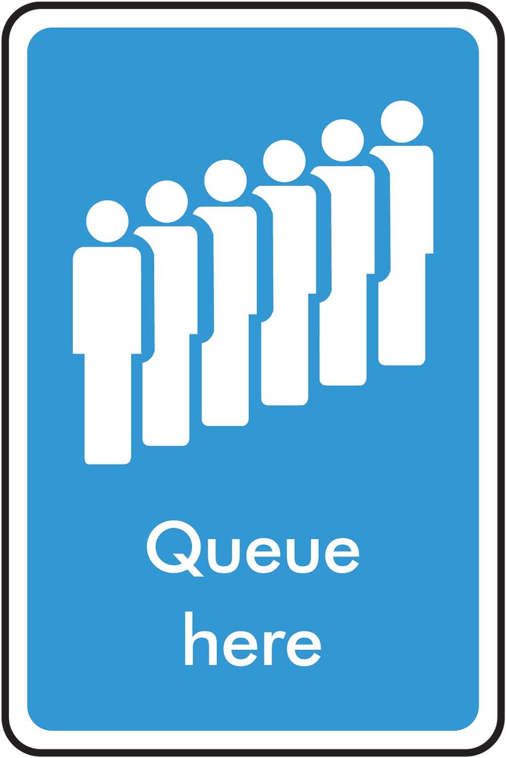Signage: Queue Here (INFO0035)
