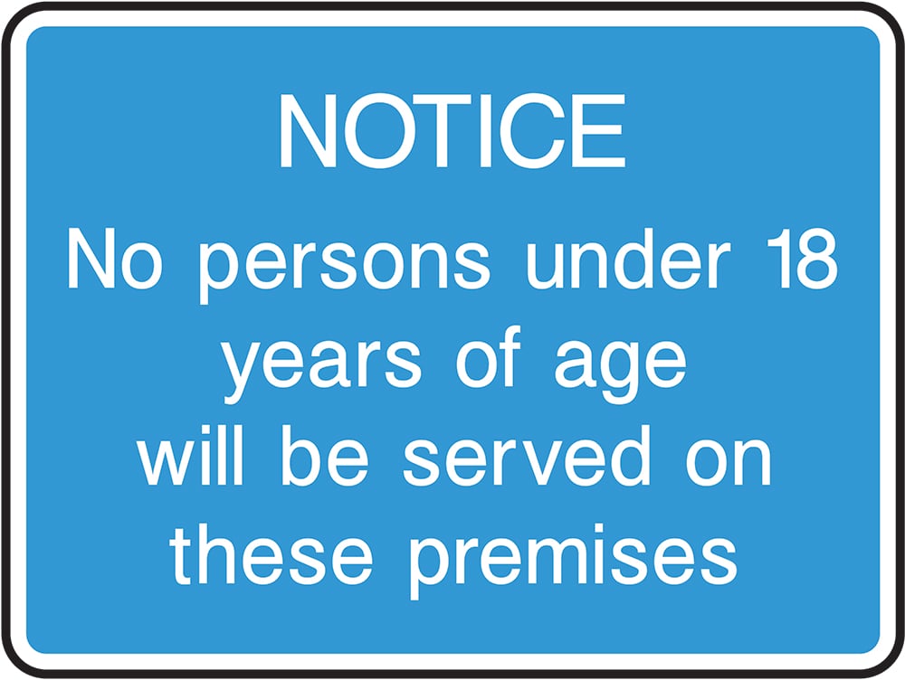 Signage: No Persons Under 18 (INFO0067)