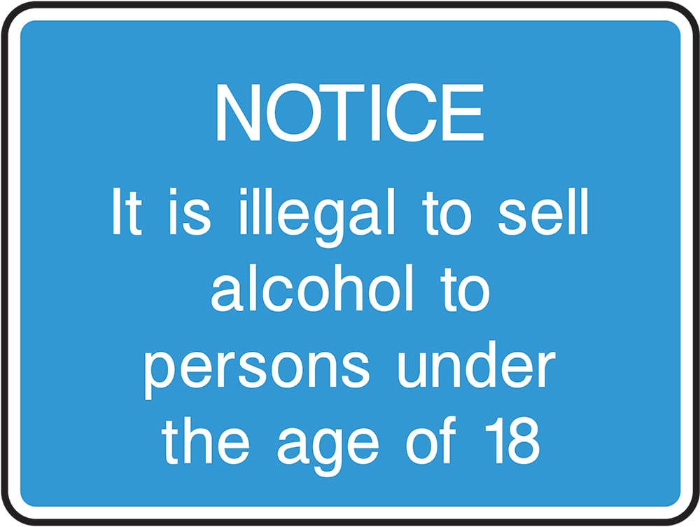 Signage: No Alcohol Under 18 (INFO0071)