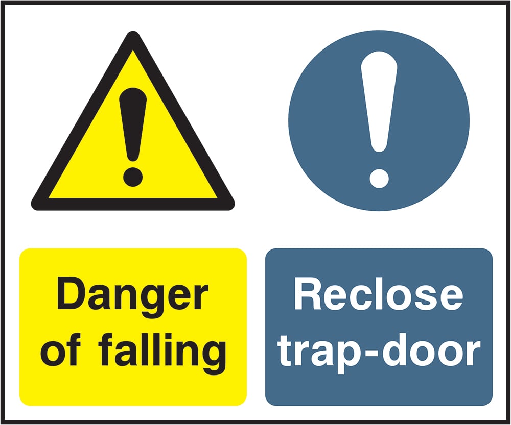 Signage: Danger of Falling Reclose Trap-Door (LIFT0002)