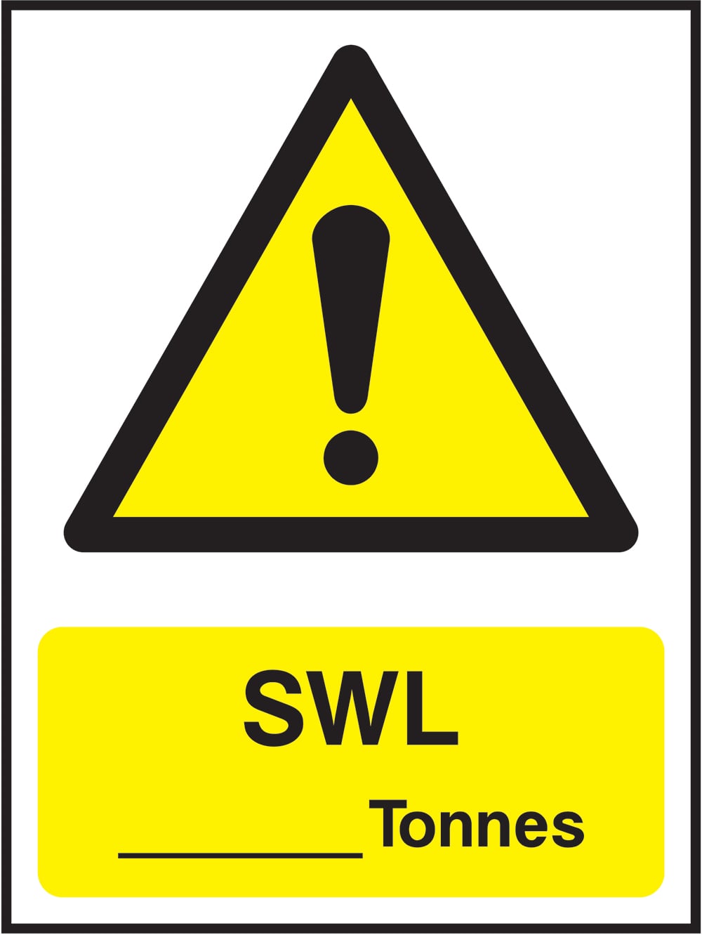 Signage: Swl Tonnes (LIFT0008)
