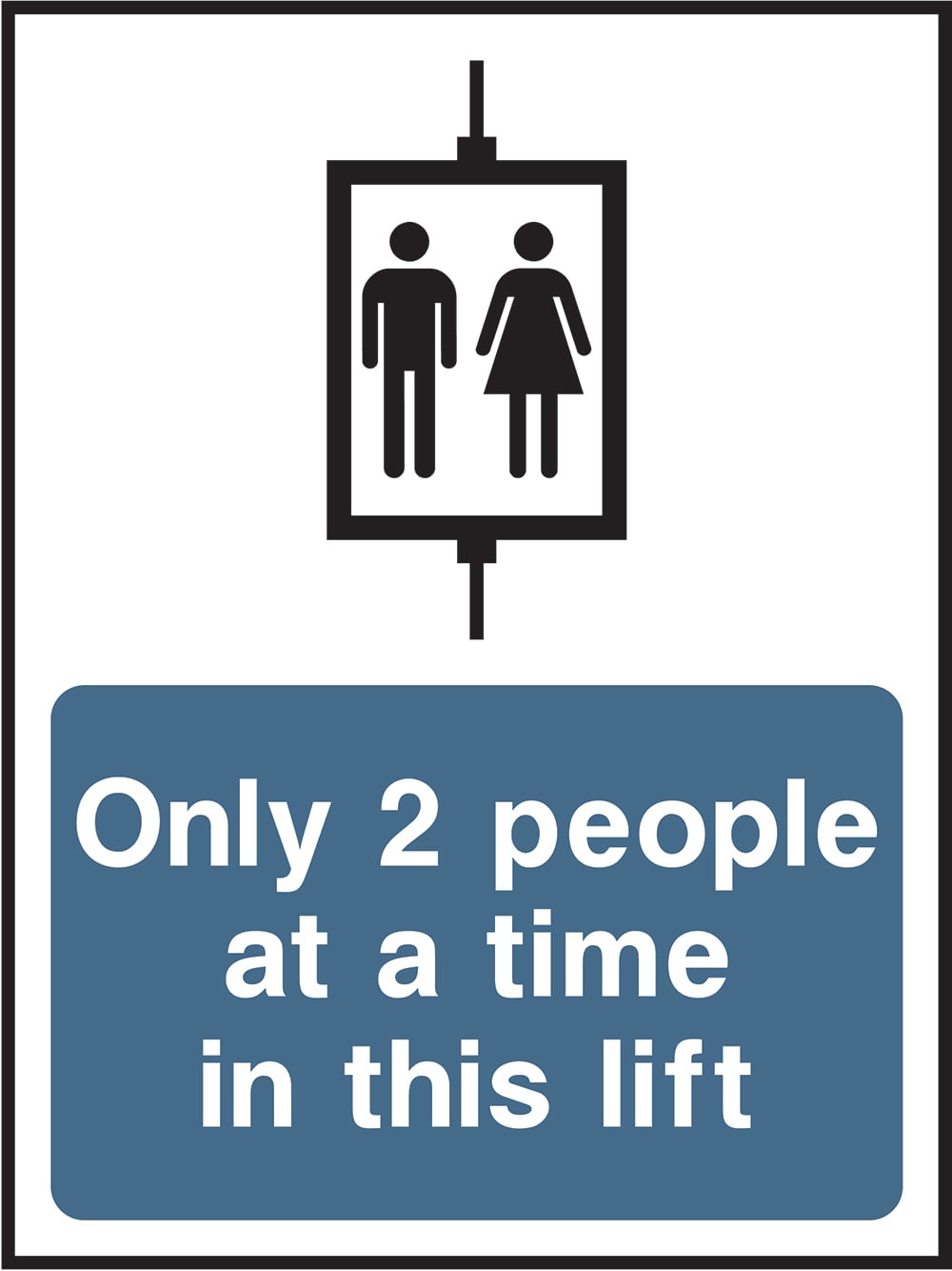 Signage: Only 2 People in Lift (LIFT0031)