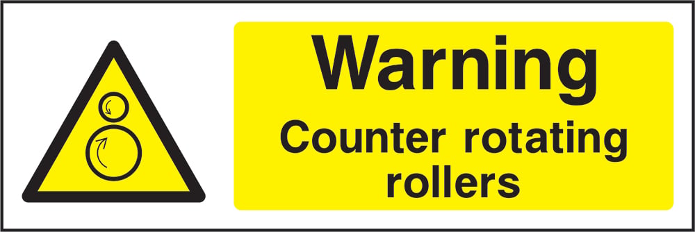 Signage: Warning Counter Rotating Rollers (MACH2_1_0009)