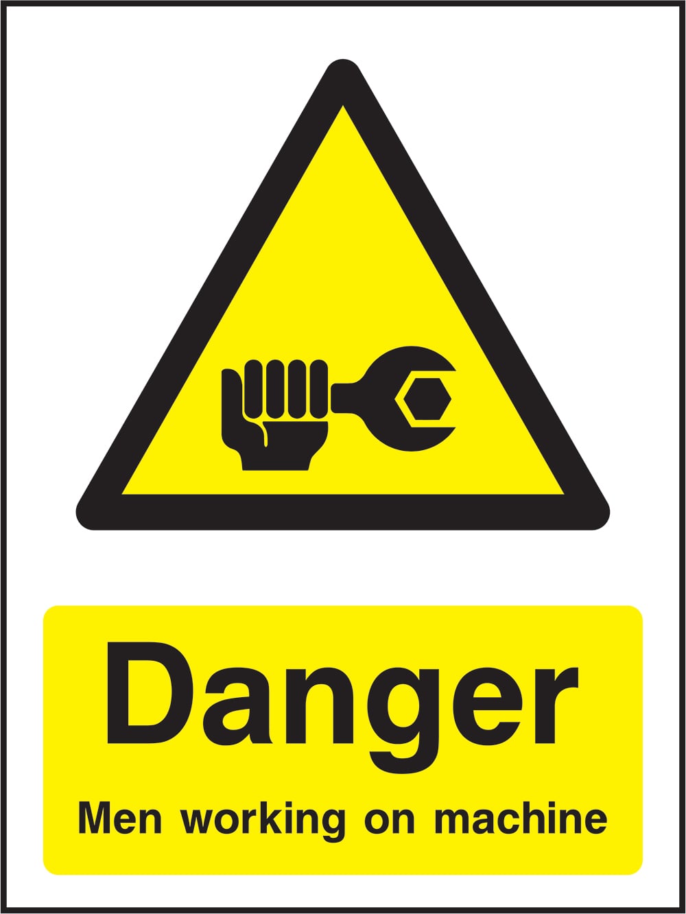 Signage: Danger Men Working On Machine (MACH2_1_0025)