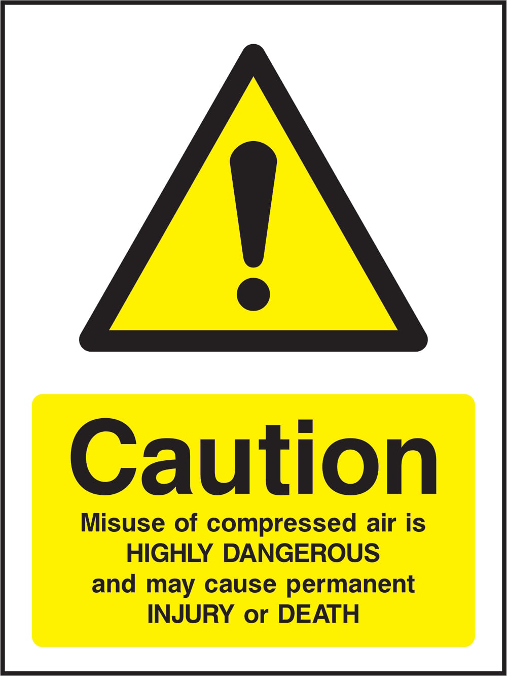 Signage: Caution Compressed Air Hazard (MACH2_1_0034)