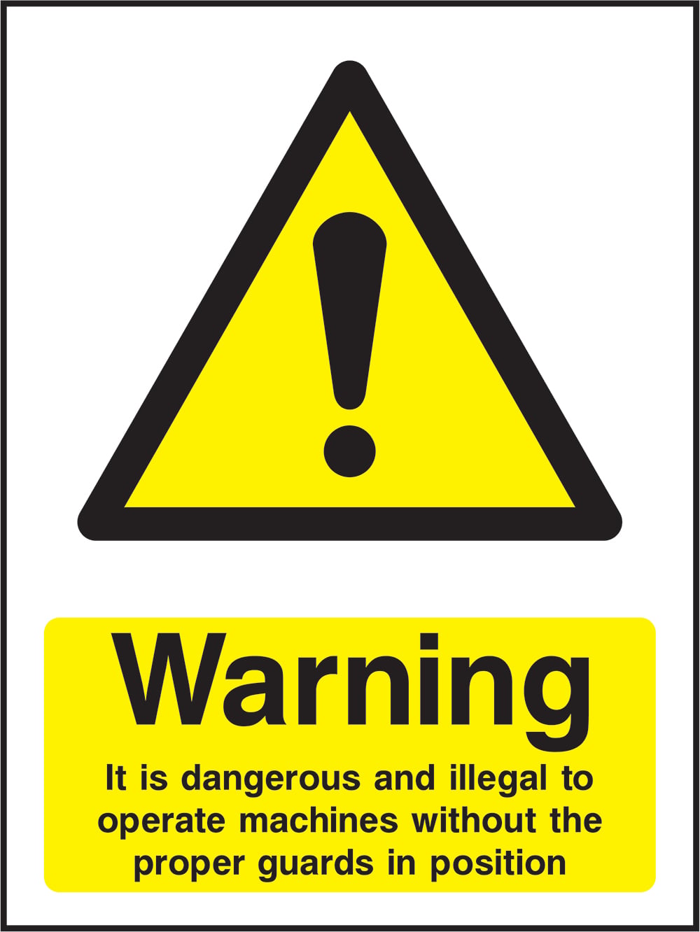 Signage: Warning Operate Machines with Guards (MACH2_1_0036)