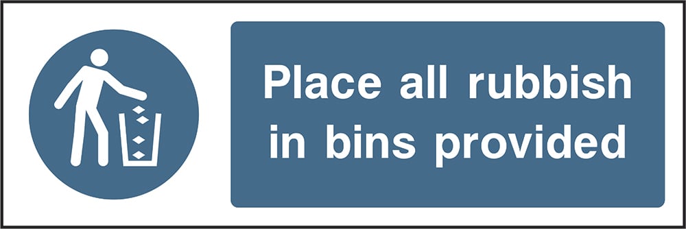 Signage: Place Rubbish in Bins (MACH1_0003)