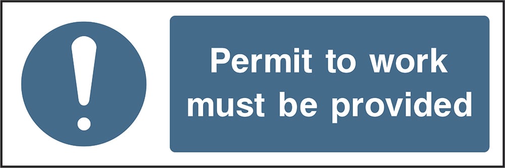 Signage: Permit to Work Must Be Provided (MACH1_0004)