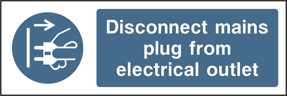 Signage: Disconnect Mains Plug (MACH1_0018)