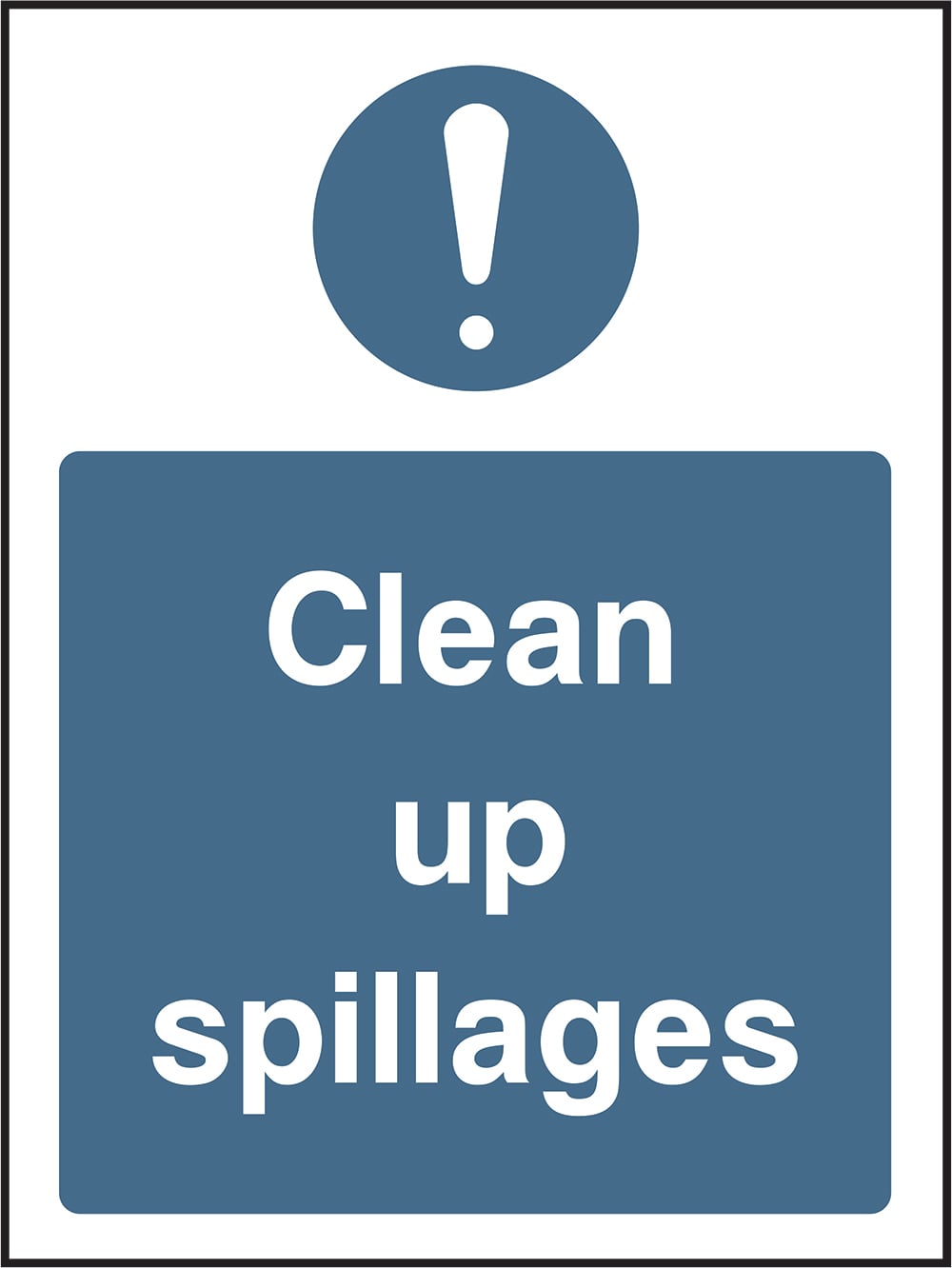 Signage: Clean Up Spillages (MACH1_0034)