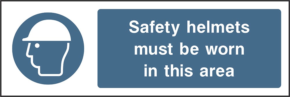 Signage: Safety Helmets Must Be Worn (PPE0013)