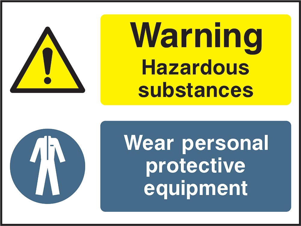 Signage: Warning Hazardous Substances PPE (PROT0019)
