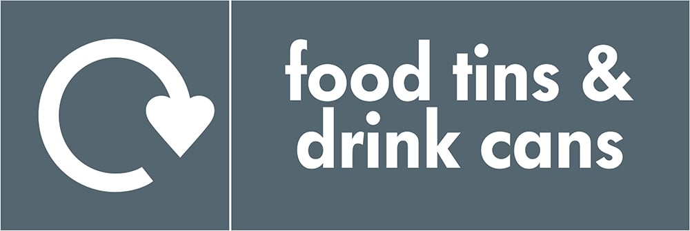 Signage: Food Tins & Drink Cans Recycling (META0004)