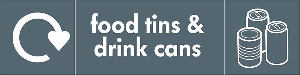 Signage: Food Tins & Drink Cans Recycling (META0029)