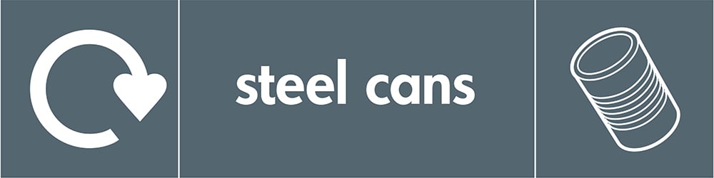 Signage: Steel Cans Recycling (META0032)