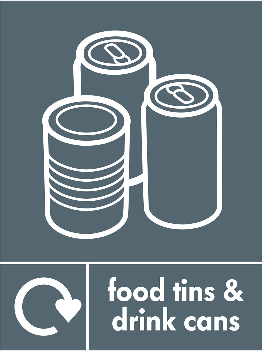 Signage: Food Tins & Drink Cans Recycling (META0061)