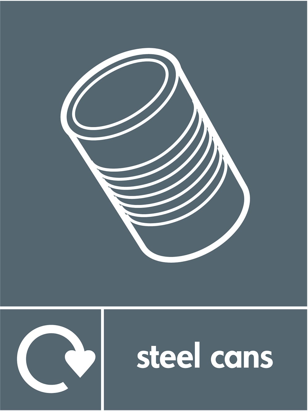 Signage: Steel Cans Recycling (META0064)