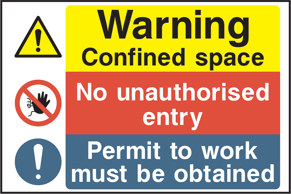 Signage: Warning Confined Space No Entry Permit Required (MULT0020)