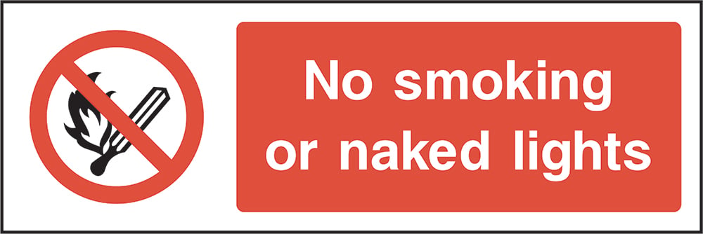 Signage: No Smoking Or Naked Lights (SMOK0006)