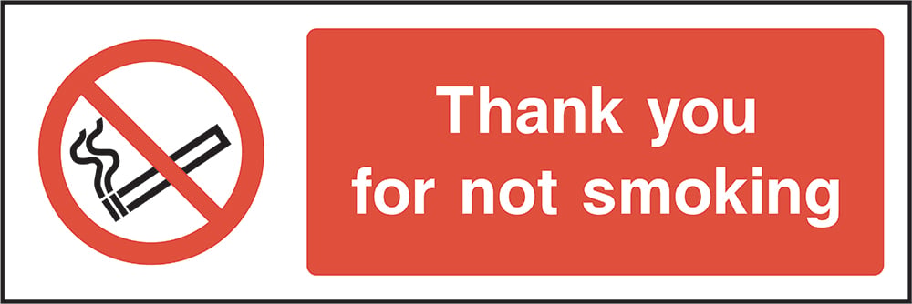 Signage: Thank You For Not Smoking (SMOK0011)