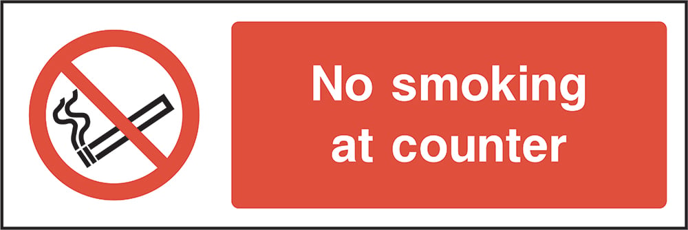 Signage: No Smoking At Counter (SMOK0012)