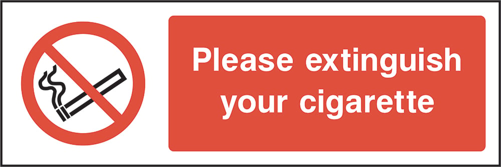 Signage: Please Extinguish Cigarette (SMOK0016)