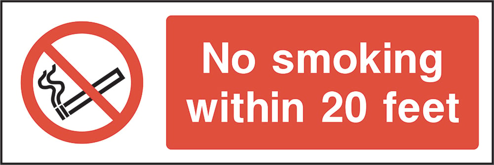Signage: No Smoking Within 20 Feet (SMOK0019)