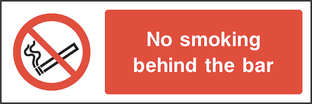 Signage: No Smoking Behind Bar (SMOK0022)