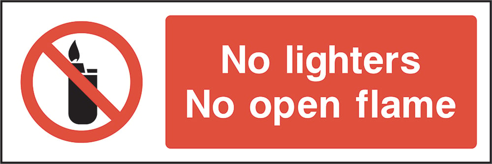 Signage: No Lighters No Open Flame (SMOK0042)
