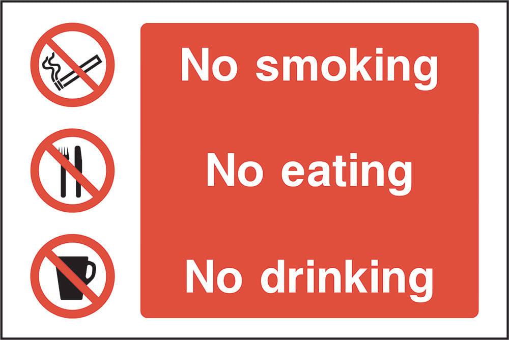 Signage: No Smoking No Eating No Drinking (SMOK0043)