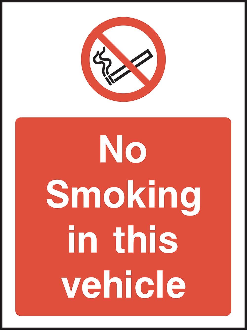 Signage: No Smoking in Vehicle (SMOK0055)