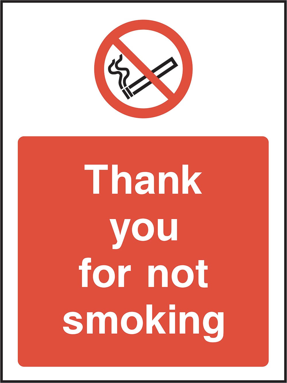 Signage: Thank You For Not Smoking (SMOK0059)