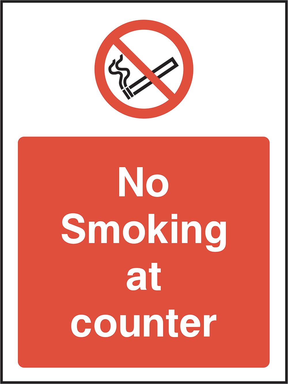 Signage: No Smoking At Counter (SMOK0060)