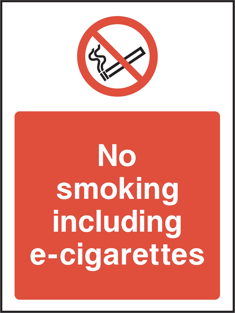 Signage: No Smoking Including E-Cigarettes (SMOK0064)