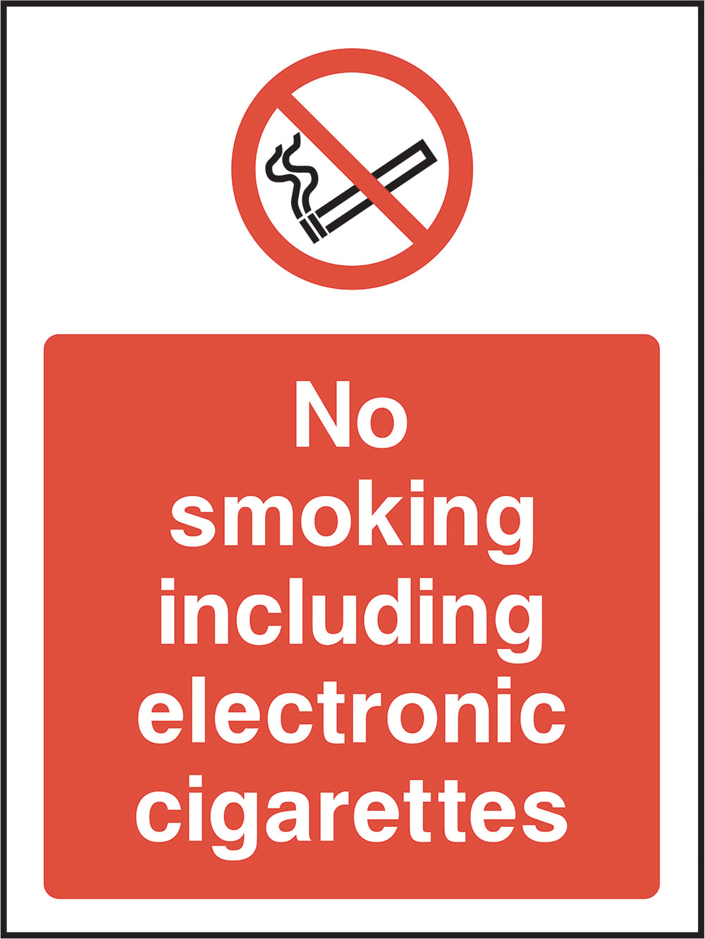 Signage: No Smoking Including E-Cigarettes (SMOK0065)