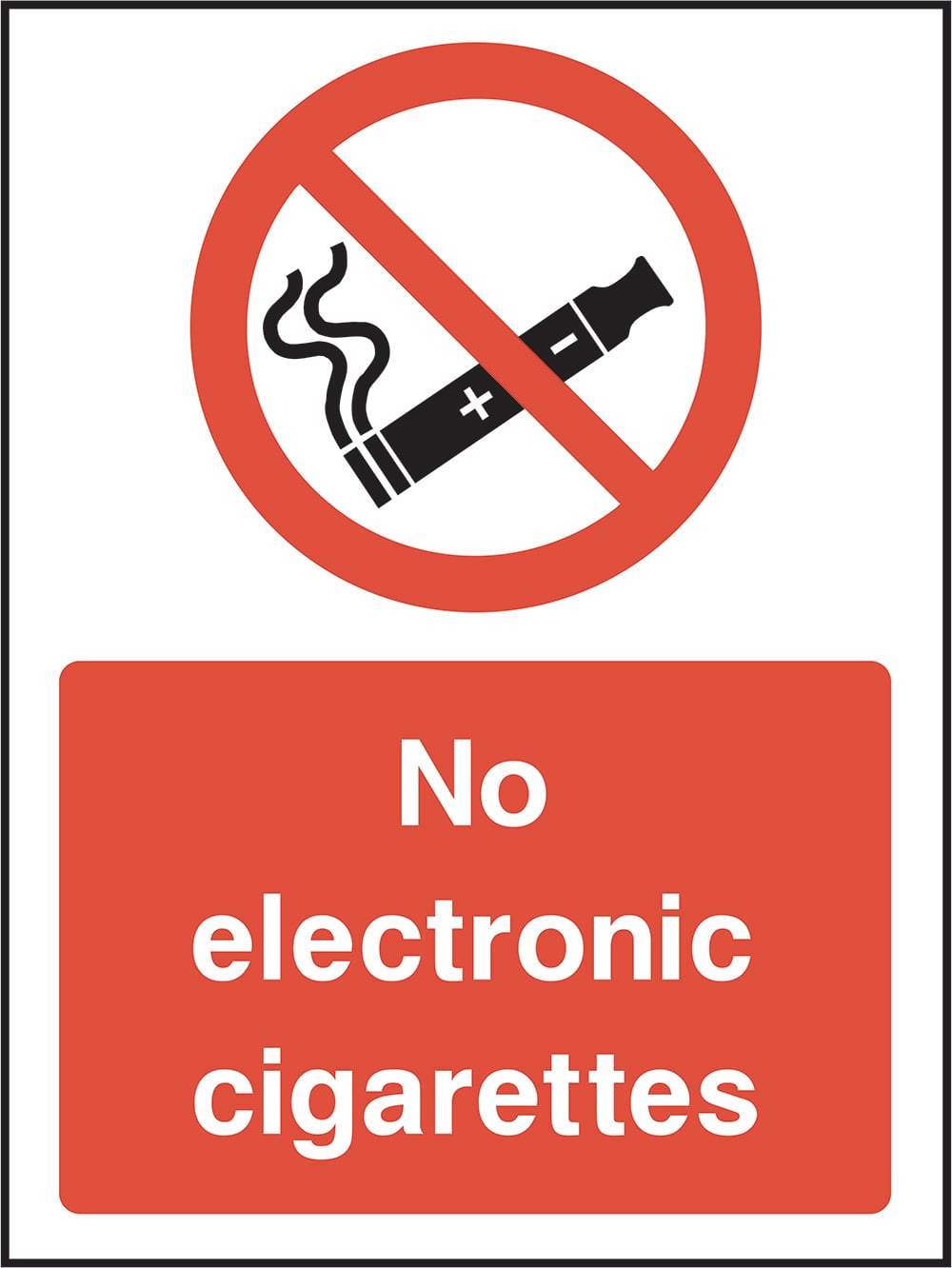 Signage: No Electronic Cigarettes (SMOK0067)