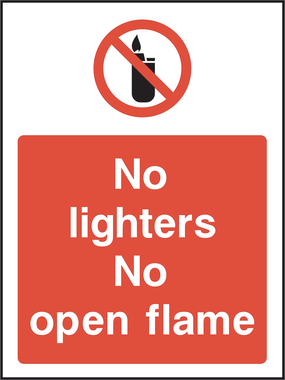 Signage: No Lighters No Open Flame (SMOK0068)