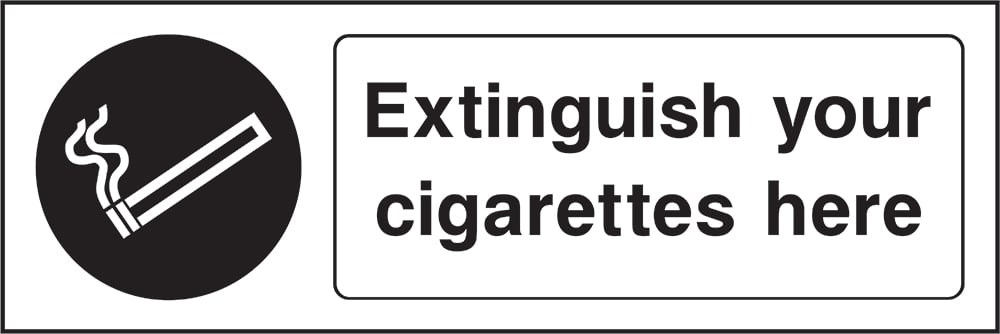 Signage: Extinguish Cigarettes Here (SMOK0069)