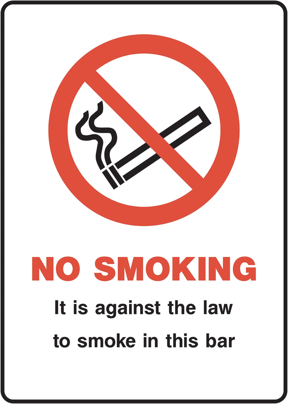 Signage: No Smoking (SMOK0077)