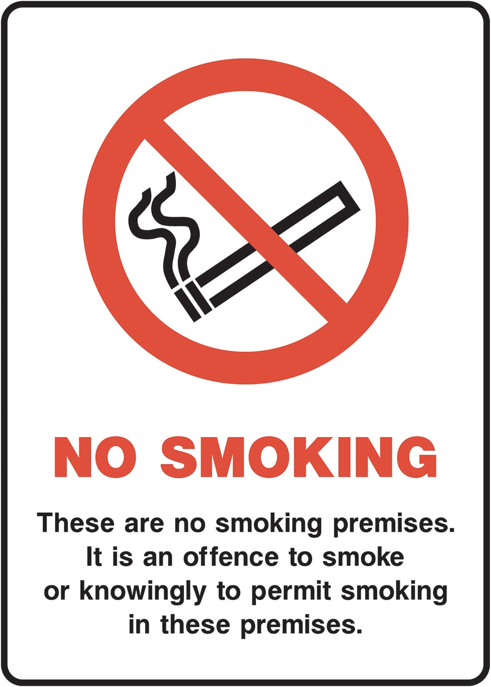 Signage: No Smoking (SMOK0080)