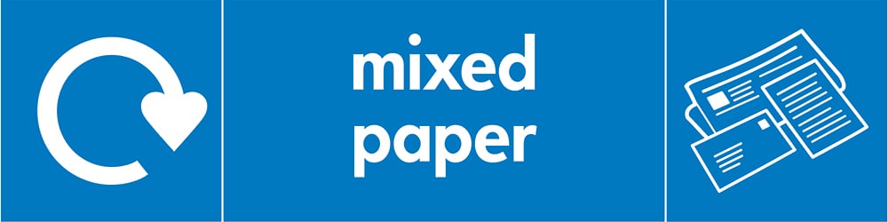 Signage: Mixed Paper Recycling (PAPE0020)
