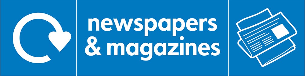 Signage: Newspapers & Magazines Recycling (PAPE0021)