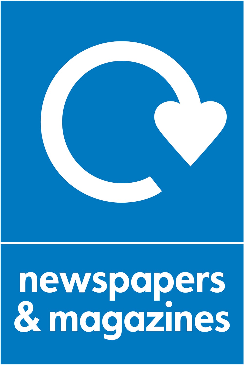 Signage: Newspapers & Magazines Recycling (PAPE0028)